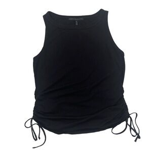 WHITE HOUSE BLACK MARKET Ruched Tie Top BlackSize Medium